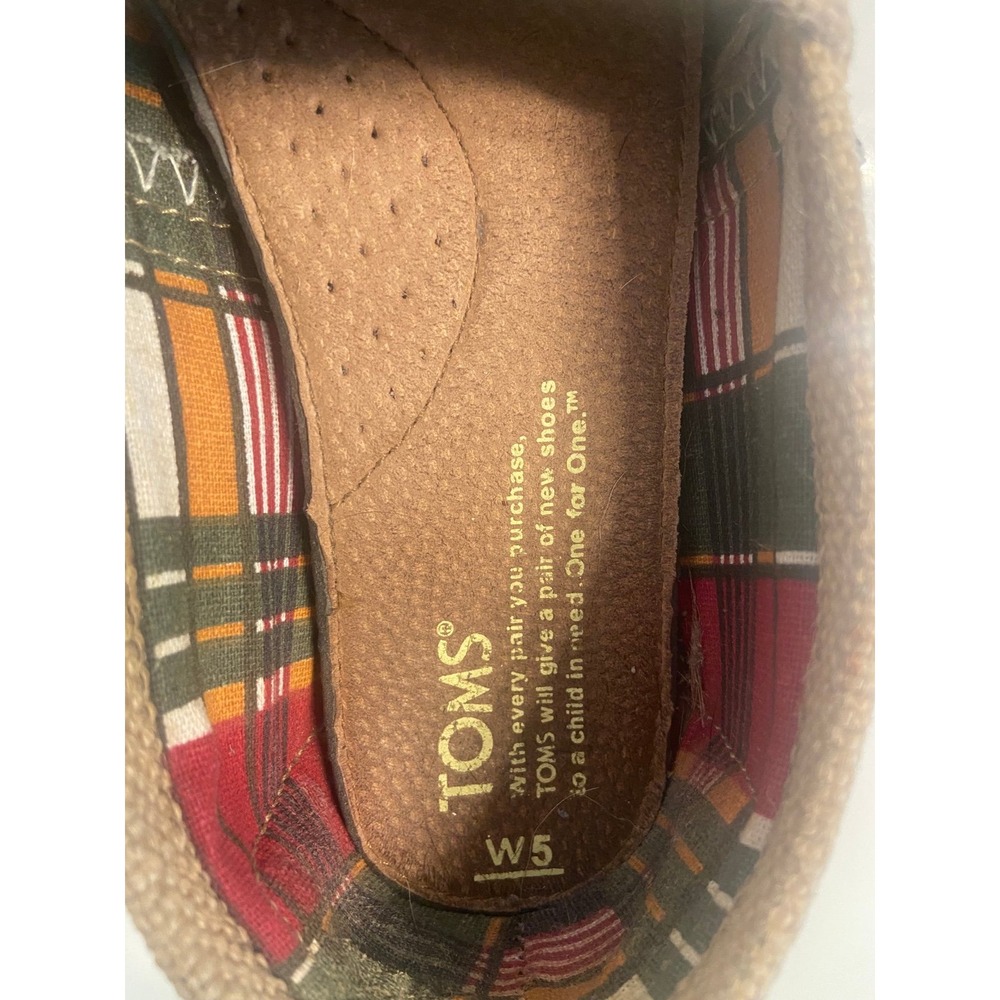 Toms Womens Loafer Flat Shoes Beige Round Toe Slip On 5 - Picture 7 of 9
